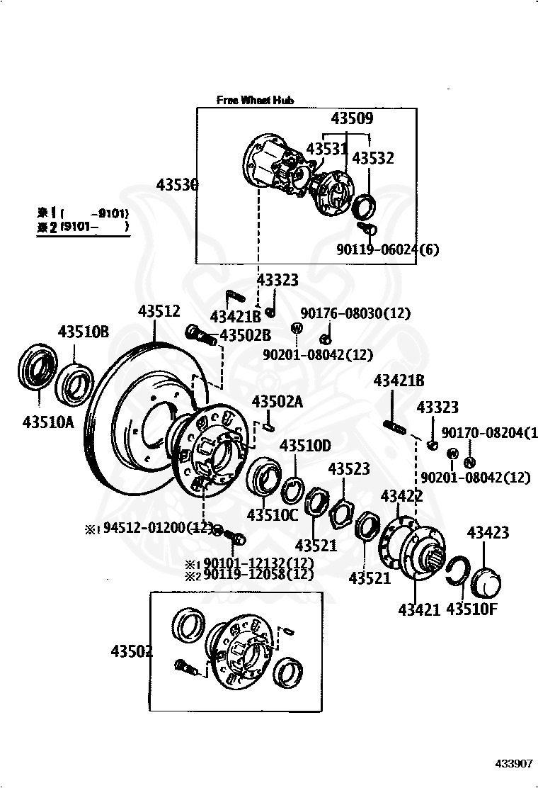 Toyota - Bearing (for Front Axle Hub Outer Lh)